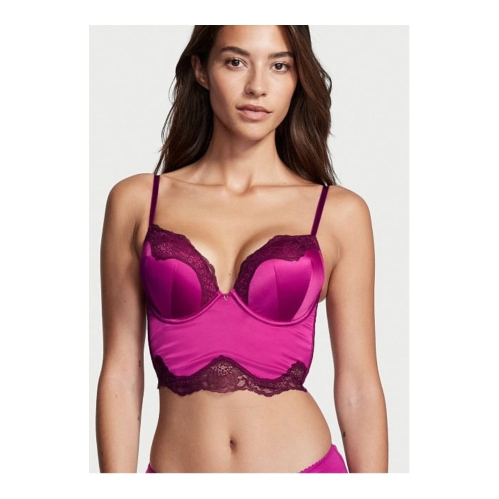 NWOT Victorias Secret Very Sexy Bombshell Add-2-Cups Corset Top 34D Purple